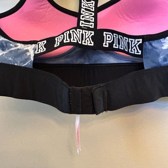 Victoria's Secret Pink Ultimate T-Back Push-Up Sports Bra Black Blue Size XS - Picture 5 of 15